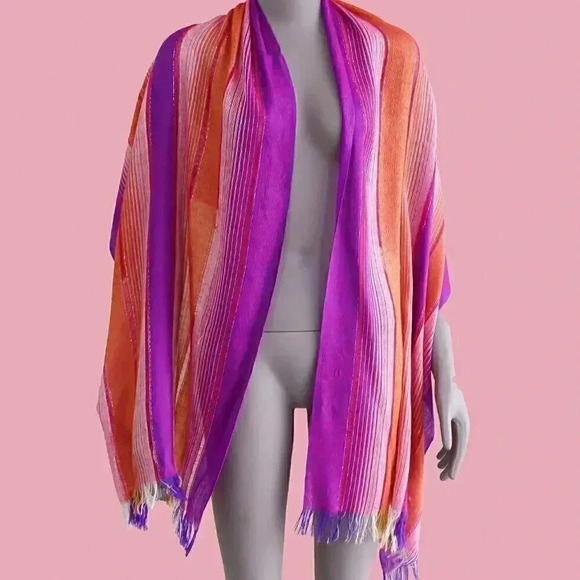 Summer Purple Knitted Scarf Sarong Beach Cover Up One Size‎ Colorful Wrap Beach - Picture 2 of 3